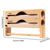 Foil Plastic Wrap Organizer Dispenser Wall Mounted Bamboo Kitchen Paper Towel Holder with Spice Shelf Kitchen Wrap Dispenser
