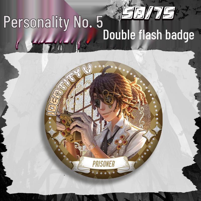Identity V Little Girl Anime Badge with Silver Glitter Guts Joseph Pendant
