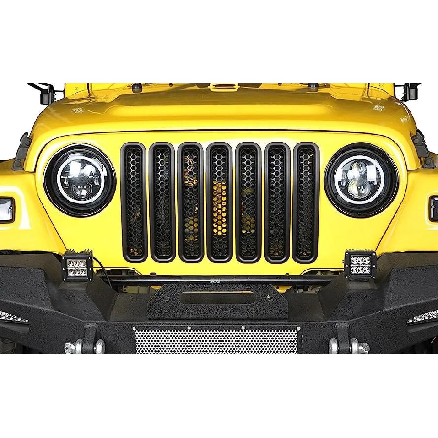 Kit Inseri Griglia Anteriore Rete a Nido d'Ape Per Jeep Wrangler TJ & Unlimited 1997 1998 1999 2000 2001 2002 2003 2004 2005 2006 2007