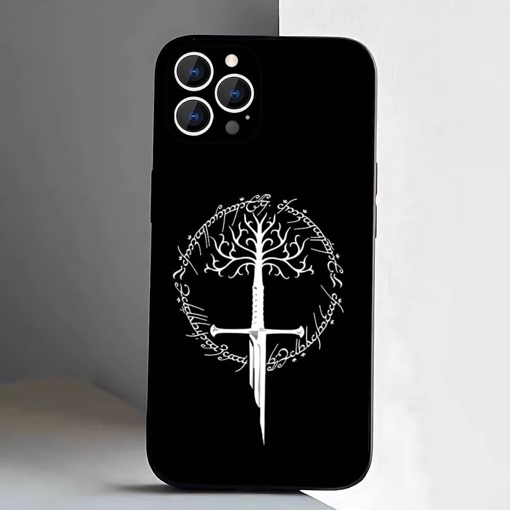 The Lord of the R-Rings Map Phone Case For iPhone 17,16,15,14,13,12,Pro,Max,Plus,E,SE4,Air,Mini Black Soft Box