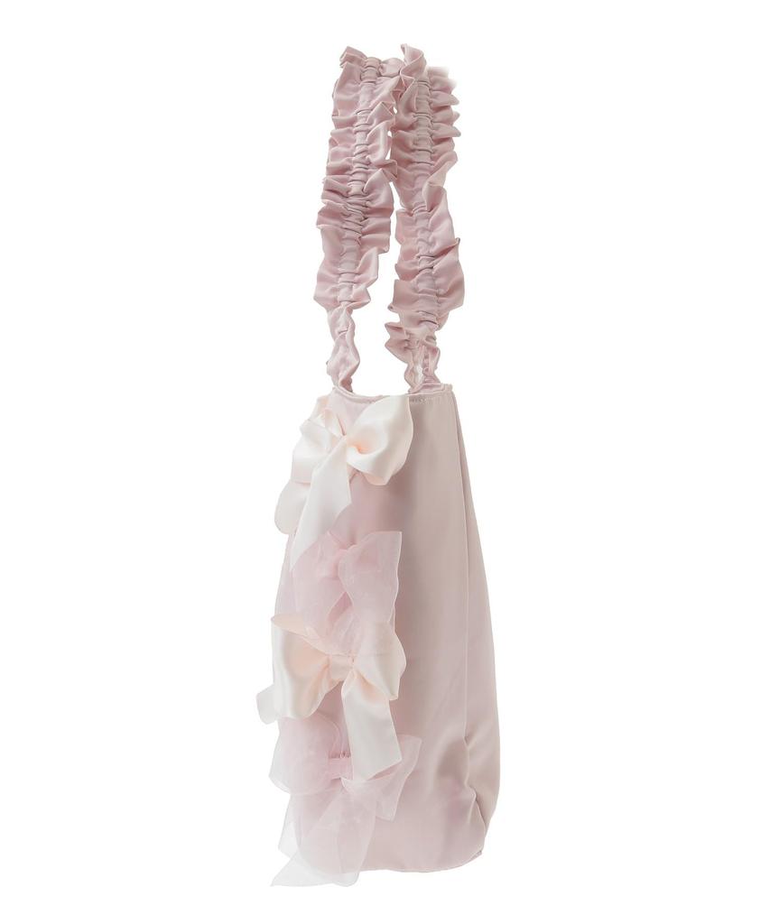 Maison de FLEUR Ribbon Gathered Handle Tote Bag, Pink, Size F, 08000622400