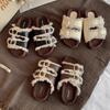 Shoes Double Buckle Word with Thick-soled Lazy Open-toed Fluffy Birkenstock Slippers Winter