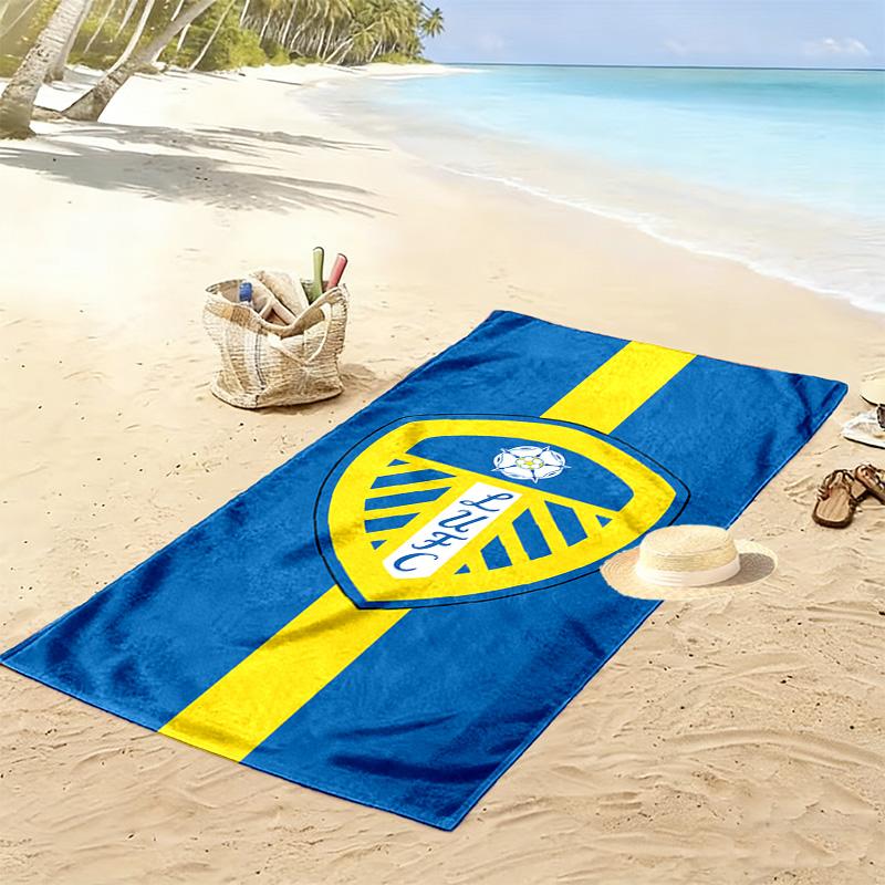 Leeds United 2D Flat Print Beach Towel, Large Soft Quick Dry Towel for Beach Camping Swimming