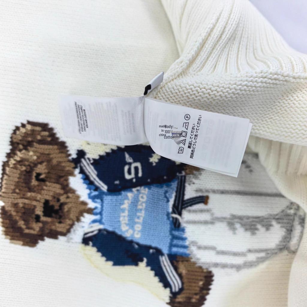 Women's 2025 Heavy-Duty Pure Cotton Little Bear Sweater: High-Quality, Scanable, Perfect for Autumn & Winter
