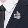 Astrological Horse Head Brooch  Alloy Fashion Accessory For Jackets Shawls Formal Gatherings Statement Badge Pin