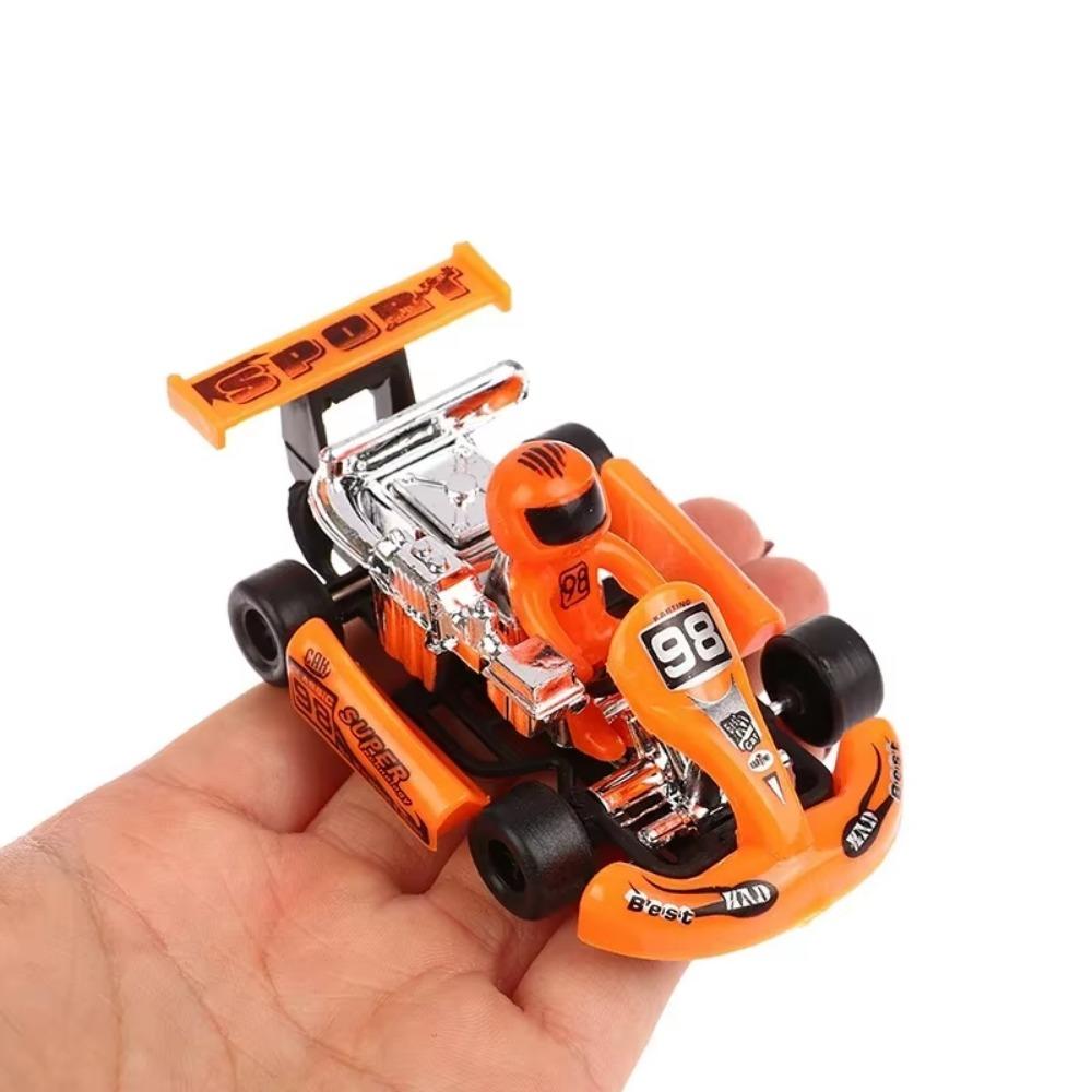 Kids Pull Back Power Racing Plastic Car Power Kart Children's Puzzle Toy Vehicles Car Formula Car Inertia Go-kart Color Random