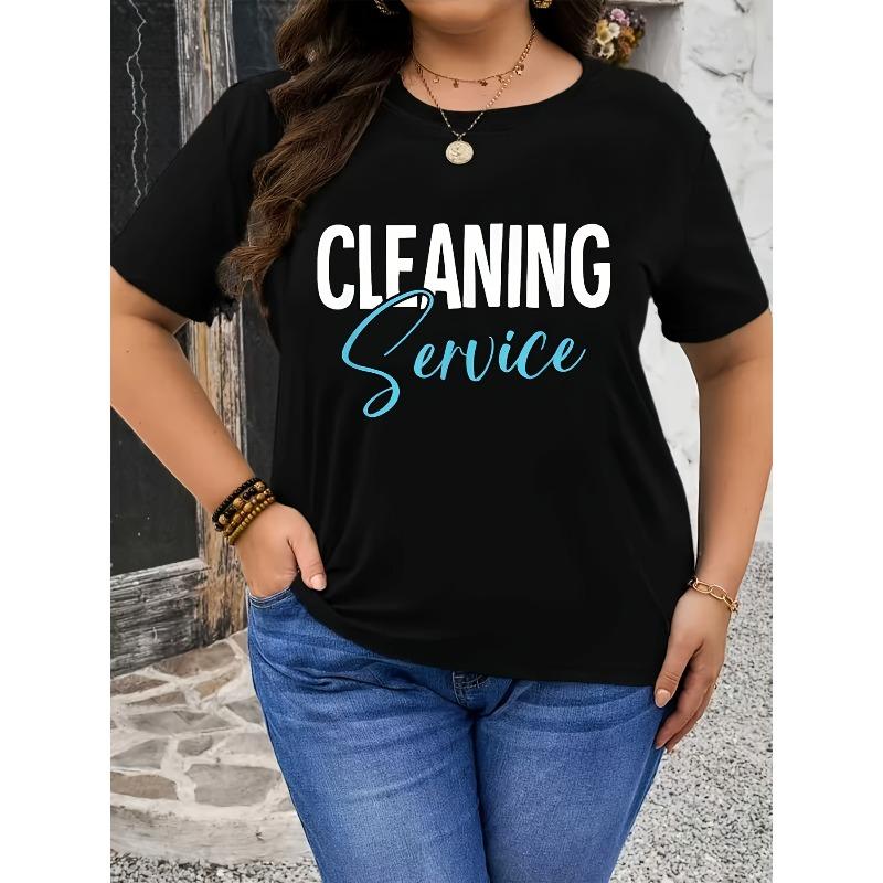 

Women S T-Shirt, Black with White And Blue Letter Prints, Round Neck Black Short-Sleeve Casual T-Shirt, Relaxed Style, Comfortable Fit, Summer Outfit S чёрный