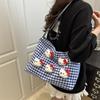 Street Style Canvas Tote Bag For Women Large Capacity With Zipper Closure For Daily Use