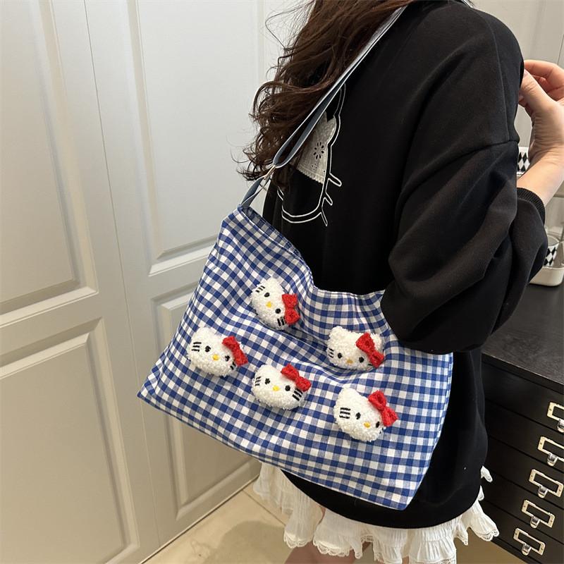 Street Style Canvas Tote Bag For Women Large Capacity With Zipper Closure For Daily Use