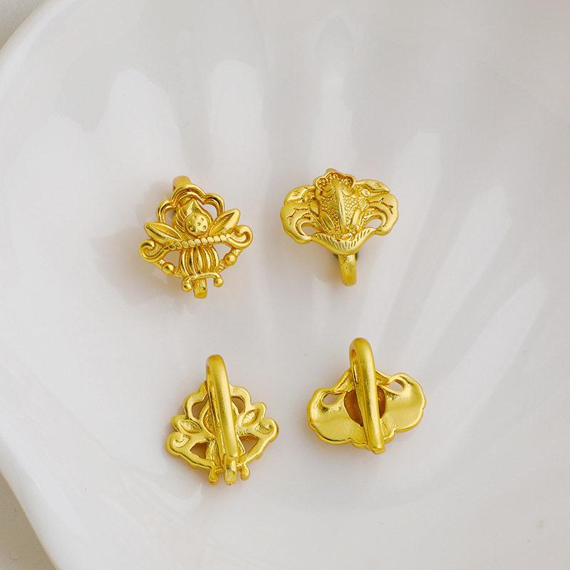 Gold-Plated Baojin Flower Buckle: Wealth & Bloom DIY Accessory