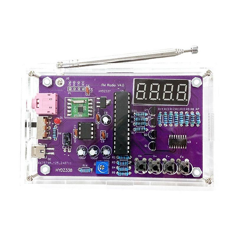 Dual Channel FM Radio DIY Build Kit Digital Display 87-108MHz Electronics Set for STEM Educational Gifts for Teens Adults