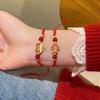 Kinesiskt nyår Rött snöre Armband För Zodiakår Glädjefullt Säkert Vävrep Armband Ormens År