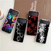 Phone Cover For Samsung Galaxy Z Flip 7 6 5 4 Case Transparent For Samsung Z Flip 3 Hard PC Bag Silver Five-Pointed Star Pattern