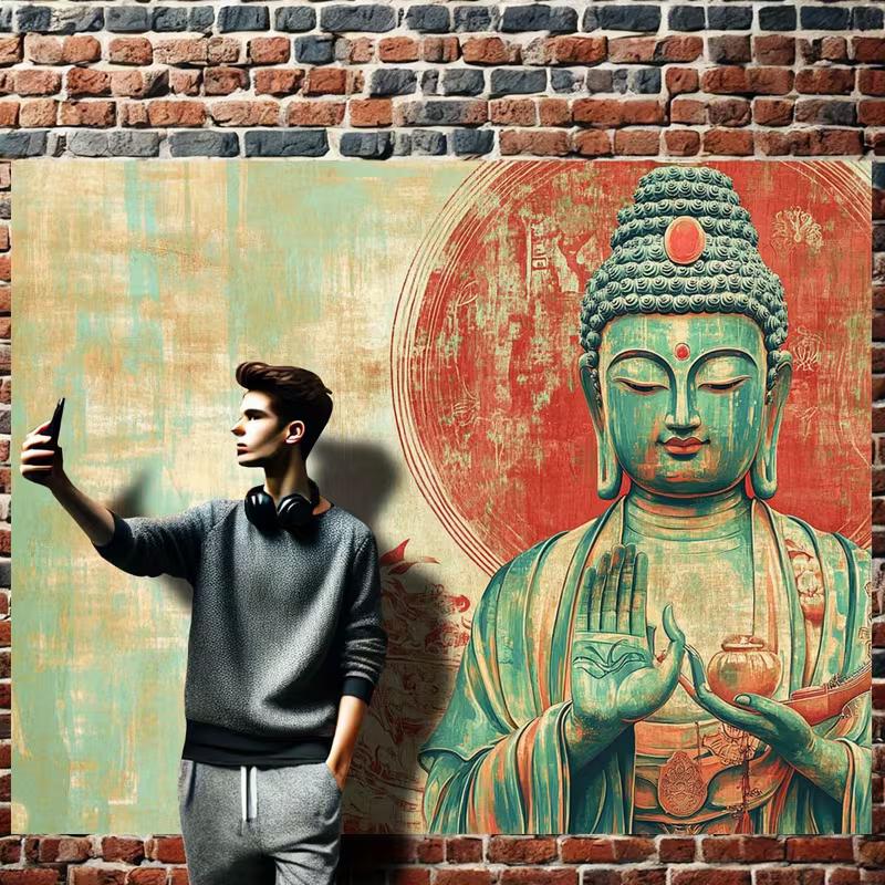 2D Zen Buddha Themed Backdrop for Studio Shoot & Party Decoration