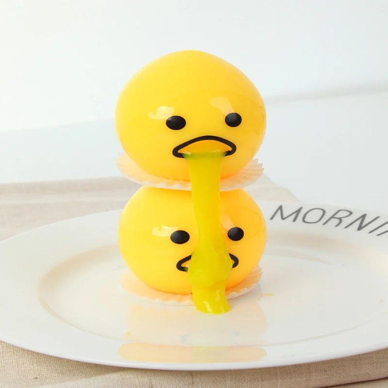 Kleverig Grappig Eigeel Squishy Knijpspeeltje Braak Custardbal Lui Decompressie Creatieve Stressverlichting Druk Kind Vakantie Cadeau