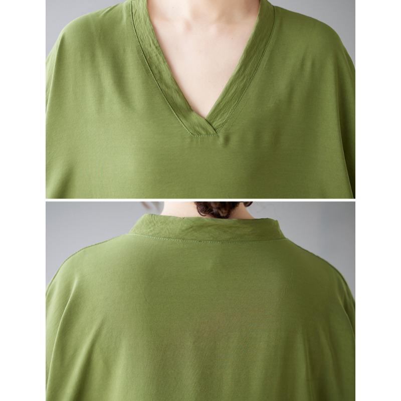 Dimanaf 2025 Summer Plus Size Cotton Dress Basic Women Vintage Casual Loose Long New Solid Dress Maxi