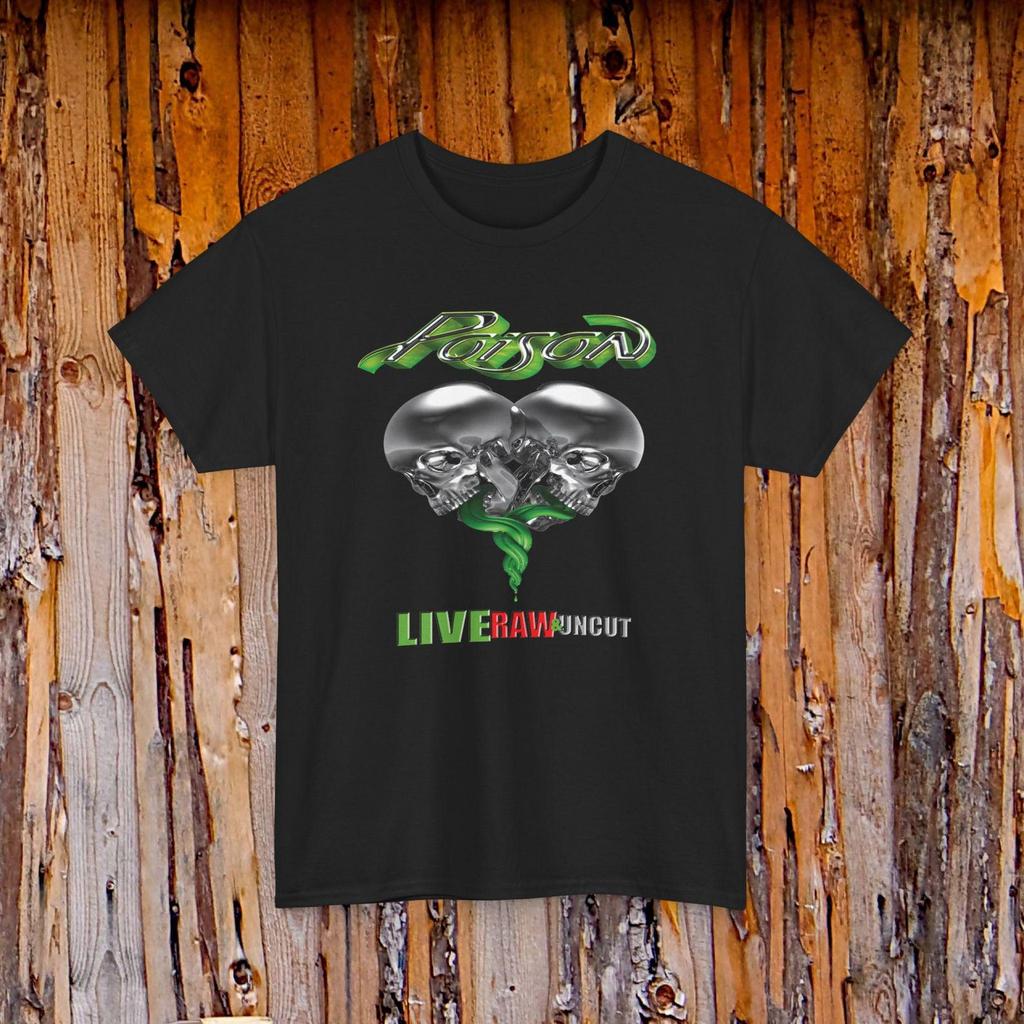 Poison Live Raw & Uncut Rock Band Music Logo Tee | Music Shirt
