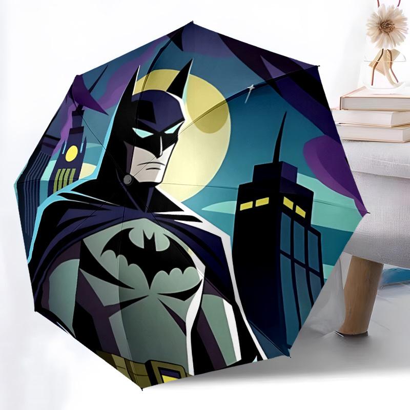 1pc Batman, Gotham City Automatic Open/Close Umbrella, Christmas Gift for Men Women, Daily Travel Outdoor Use yy251101234