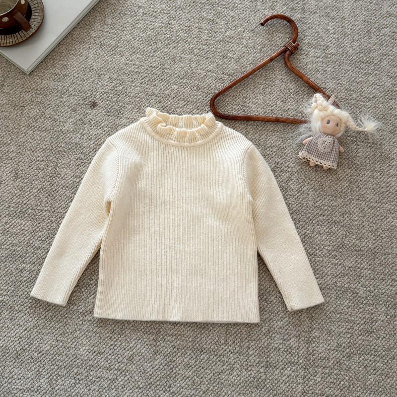 Girls Solid Color Turtleneck Knit Sweater Long Sleeve Baby Top Winter Toddler Outfit
