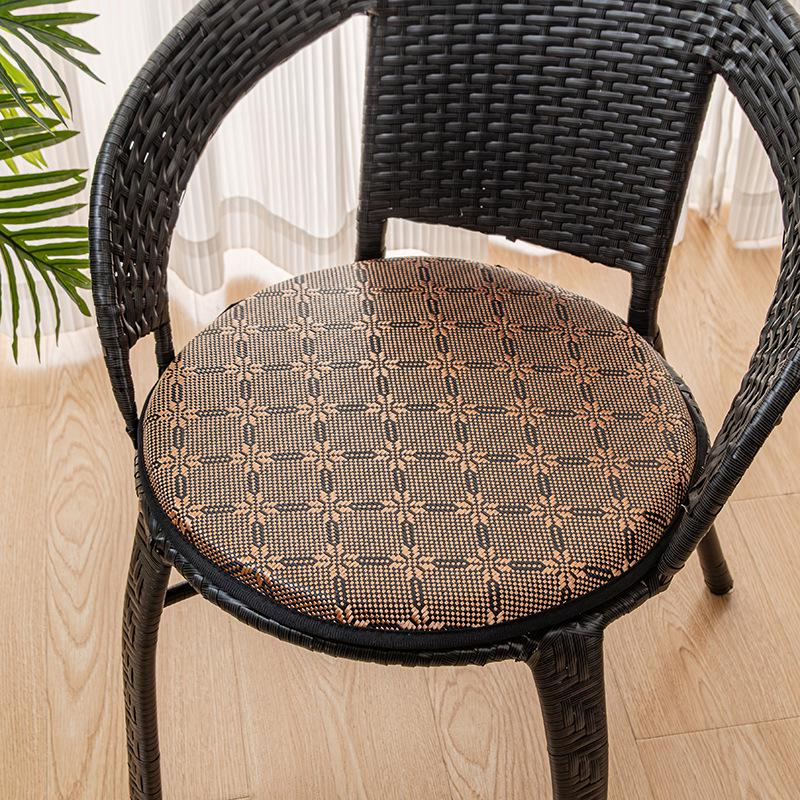 Non-slip Washable Ice Silk Rattan Round Seat Cushion for Dining Chair