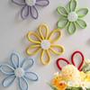 Bohemian Daisy Floral Wall Art: Handmade Woven Hanging Decor Perfect for Nursery Bathroom Home Office Dorm Room Enhancement