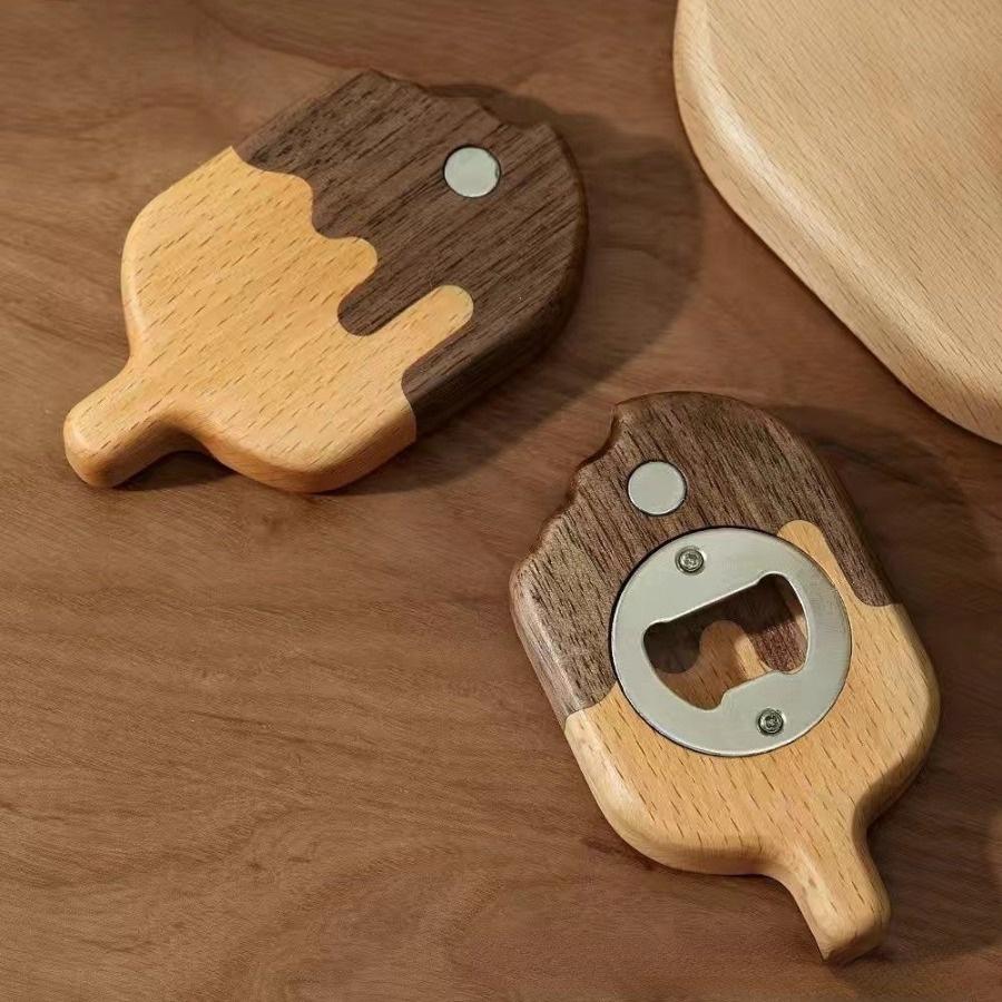 Creative Ice Cream Shaped Bottle Opener Convenient Beer Drink Bottle Opener Magnetic Decorative Refrigerator Sticker Bottle Opener