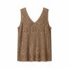 Women's Sleeveless V-Neck Hollow-Out Crochet Knit Vest Top, Casual Loose Fit Summer Open Front Beach Cover Up Pullover for Women, Trendy Vacation Wear