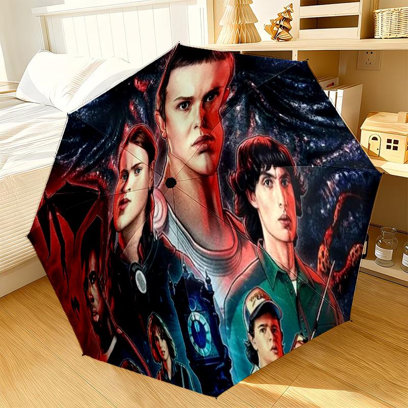 Summer Fun Ice Cream Stranger Umbrella 8-Frame for Travel, camping, Casual Lightweight Portable Umbrella, Essential for every family Holidays Gift