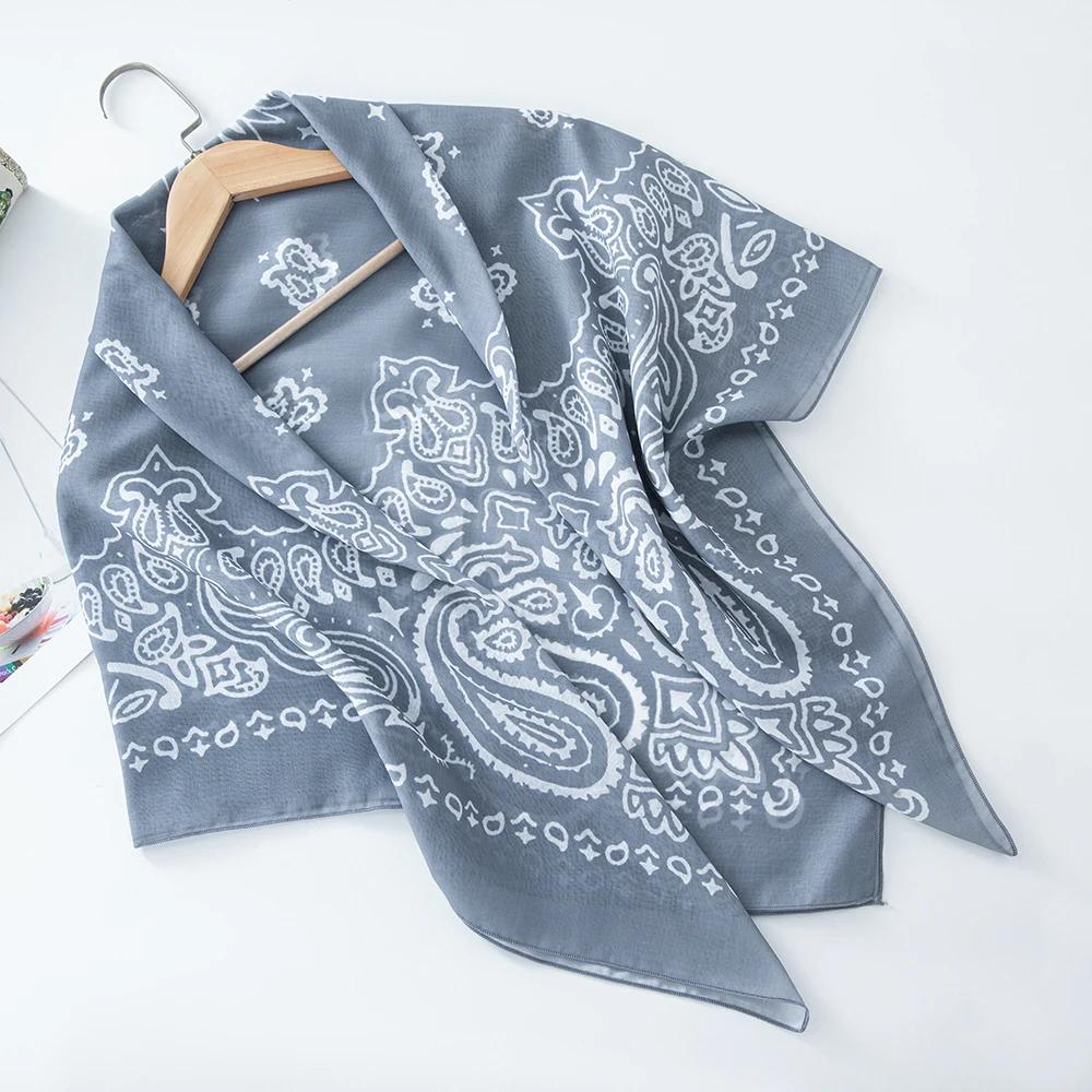 73Colors Malaysia Tudung Bawal Flower Print Hijab New Design Headscarf Premium Cotton Voile Soft Fashion Muslim Square Scarf