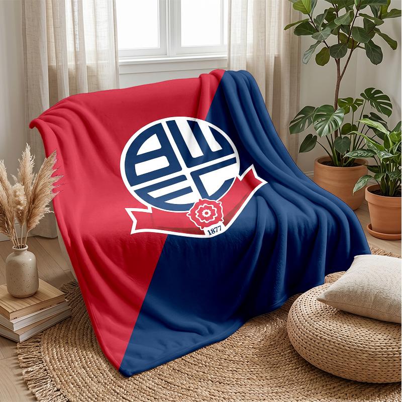 Coperta in pile flanella morbida Bolton Wanderers FC Leggera Accogliente Calda Coperta da divano letto Decorazione per la casa