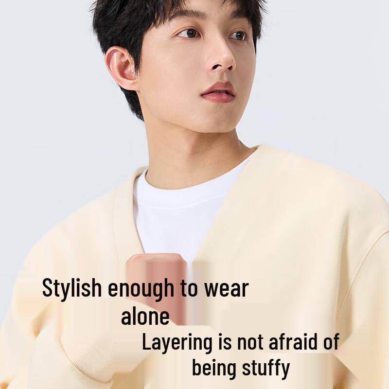 MINISO Men's Casual V-Neck Cardigan Sweatshirt