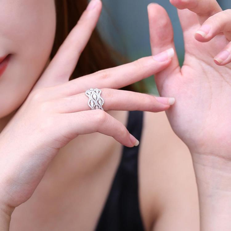 Luxuriant Sweet Ring Europe and The United States Micro Encrusted with Zircon Girl New Temperament Ring Wedding Ring