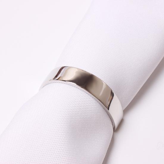 12Pcs/Set Fashion Electroplated Metal Napkin Holder Elegant Golden Silver Color Half Round Ring Dining Table Supply