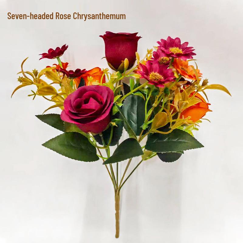 Autumn Bionic Flower Bouquet: Sunflower, Peony & Rose Simulation Flowers