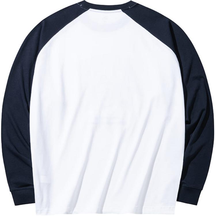Anta Comfortable Casual Printed Long Sleeve T-Shirt Men Tops Snow-White 152438401-1