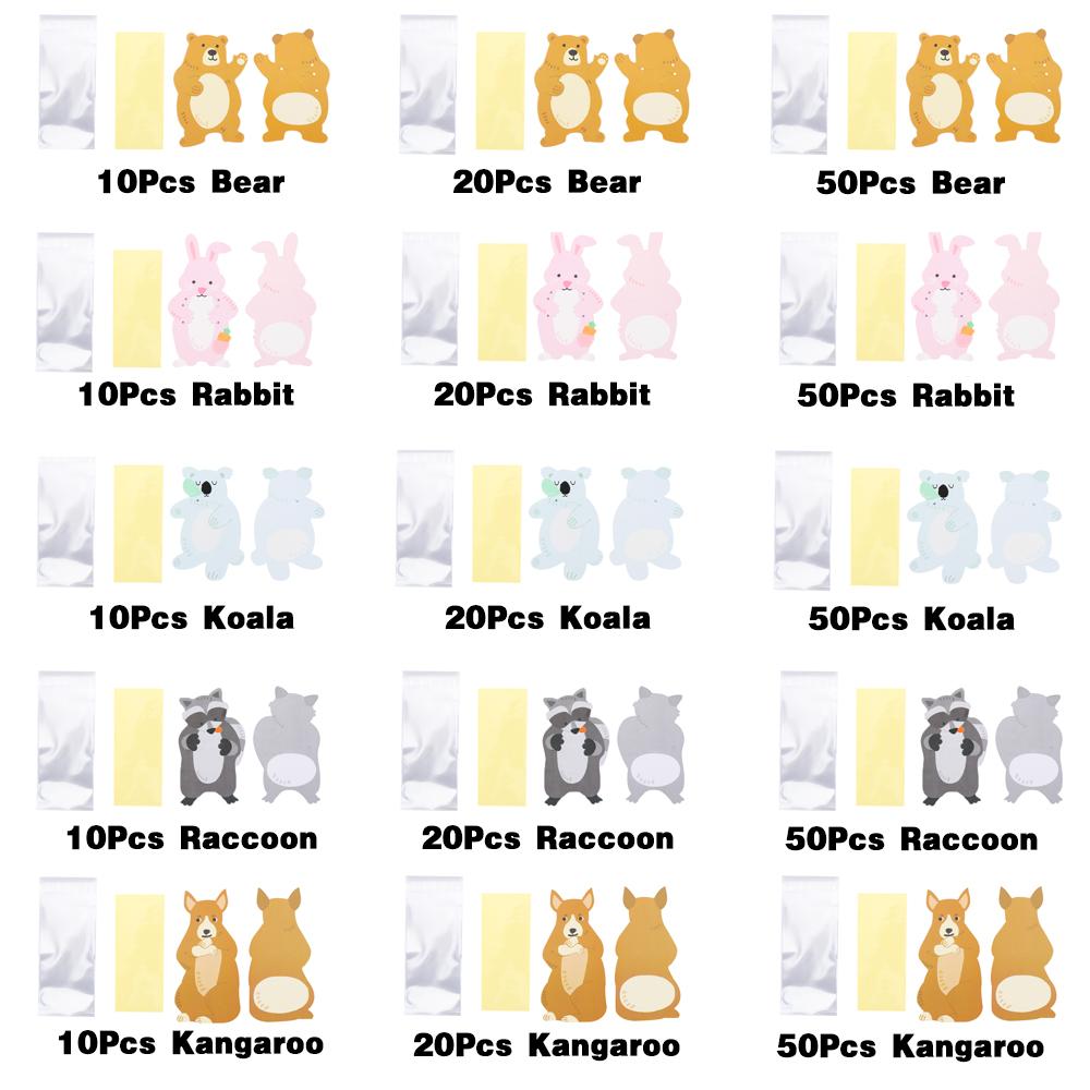 

Вечеринка Медведь Кролик Коала Упаковка Пакеты для печенья Подарочные пакеты для конфет Доски Подарочные пакеты Поздравительные открытки с животными