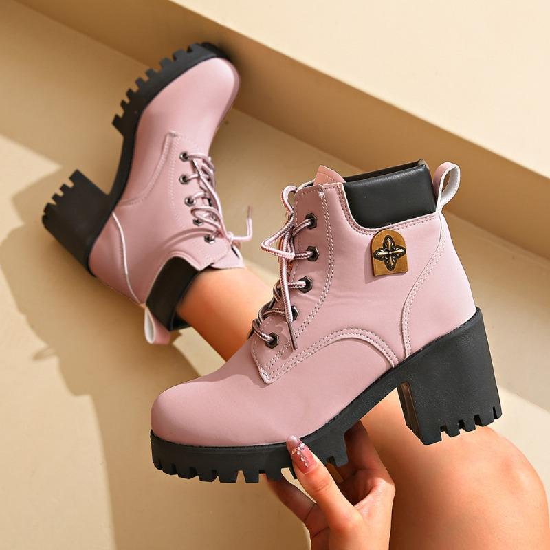 Mode 2025 Neue Winter Damenstiefel Hohe Qualität Schnürschuhe Modedesigner Schuhe für Damen Lässig Bequem Hohe Absätze Stiefel Damen