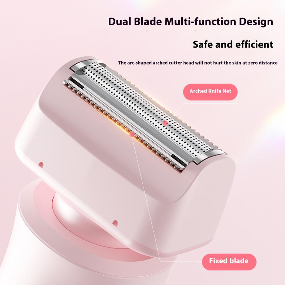 Double Heads Trimmer Women Electric Shaver USB Rechargeable Waterproof Face Body Bikini Area Arm Leg Hair Epilator Razor