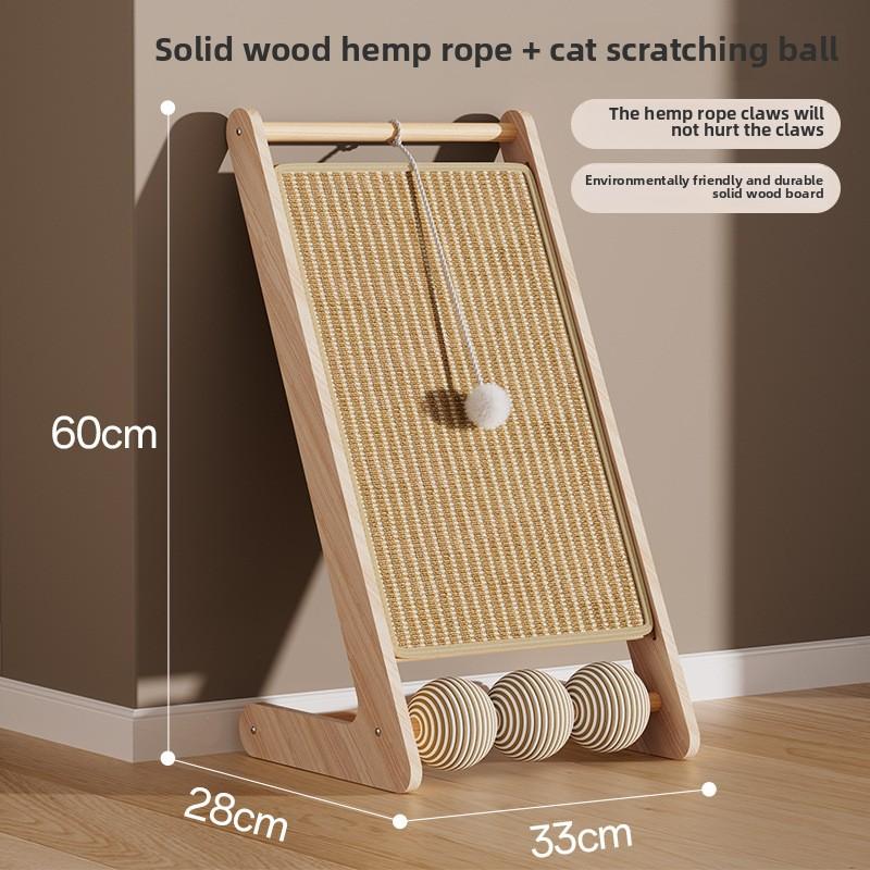 Cat Scratching Board Does Not Drop Debris Vertical Wear-resistant Cat Scratching Pad Cat Scratching Column Sword Hemp Rope Cat Toy