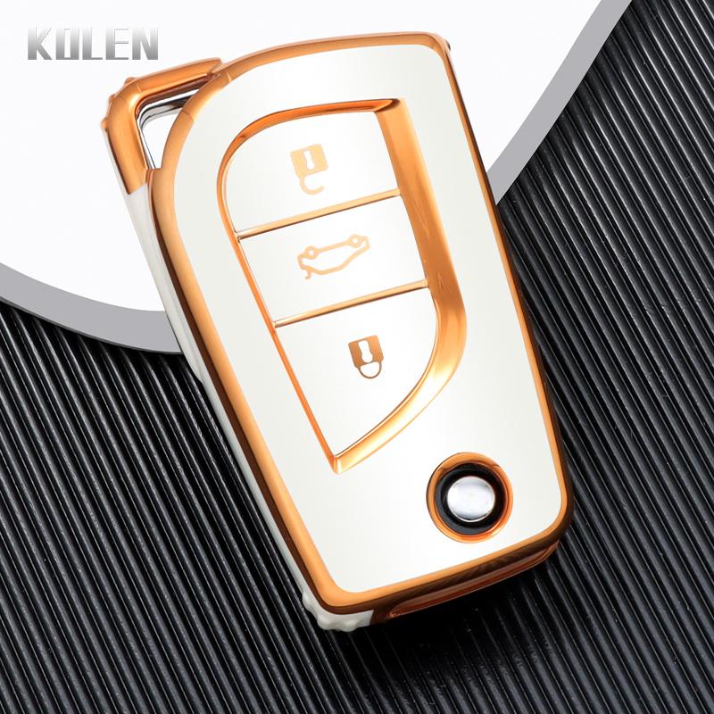 Tpu Car Flip Key Cover Case Shell Fob For Toyota Rav4 Auris Corolla Verso Yaris C-Hr Scion Tc Im Aygo Avensis Camry Accessories