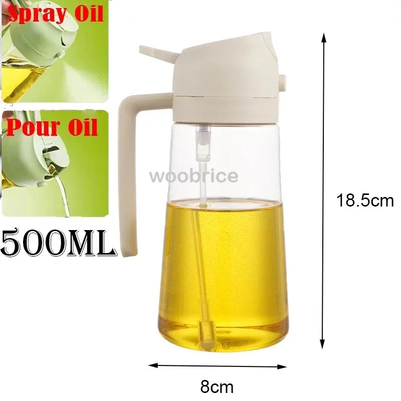 2in1 Oil Sprayer Bottle for Cooking Anti-leakage Olive Oil Storage Bottle for BBQ Air Fryer Salad Steak Kitchen Supplies