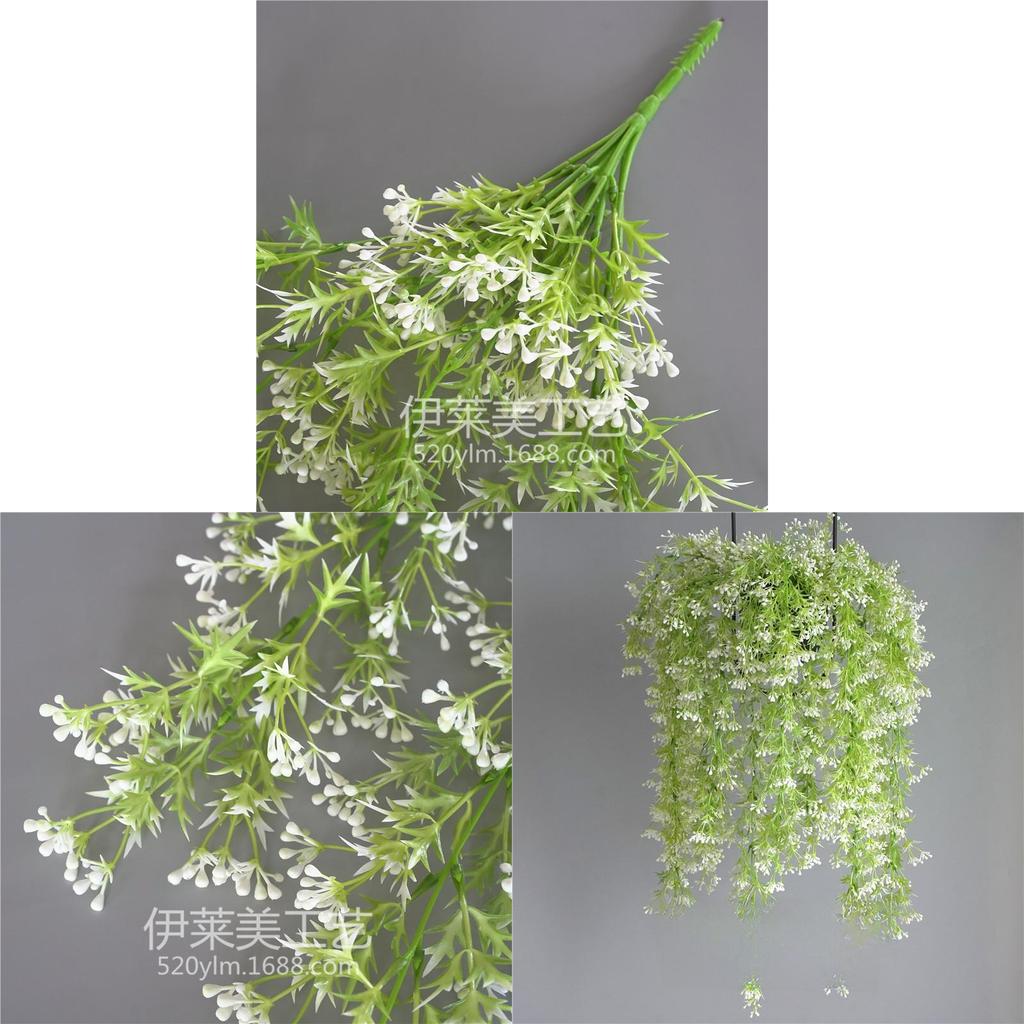 Plant Wall Decor With Faux Snow Fruit Vine For Office Indoor Interior Design