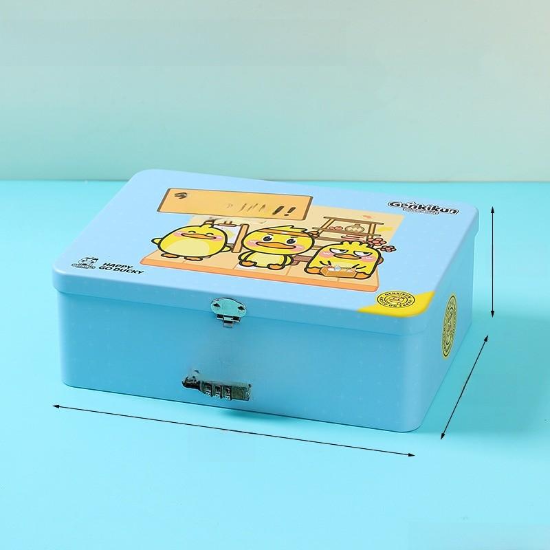 Cartoon Iron Pattern Box For Desk Drawer And Home Office Decoration Storage