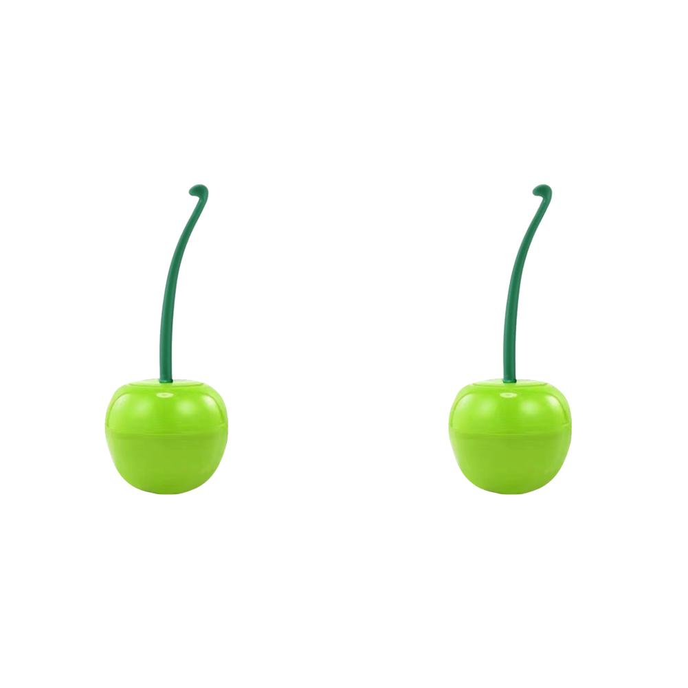 

Cherry Shaped Toilet Brush with Holder Cleaning Brush (White brush head Green)