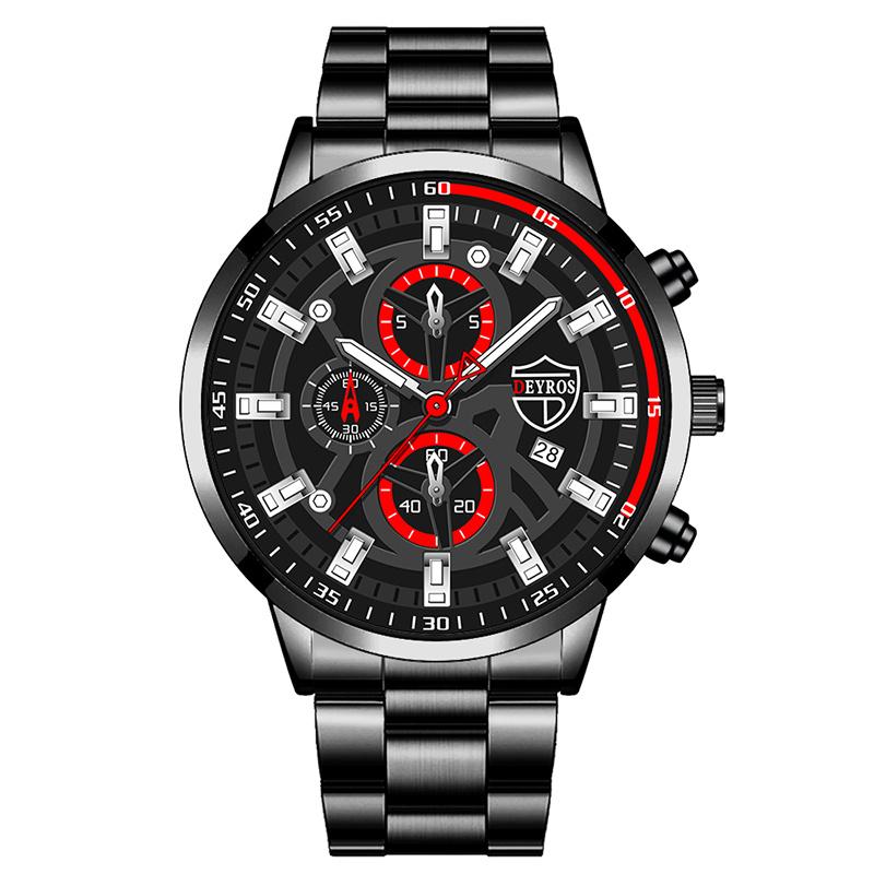 

Модные мужские часы класса люкс из нержавеющей стали кварцевые наручные часы мужские деловые спортивные кожаные часы светящиеся часы