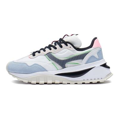 Li Ning Fangyuan Evo Retro Height Increasing Shock Absorbing Wear Resistant Non Slip Low Top Sports Casual Shoes Women Sneaker White Blue AGCR228-9