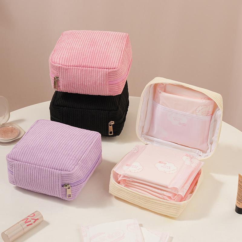 Toiletry Bag Sanitary Pad Pouch Small Makeup Bag Cosmetic Storage Pouch Women Pad Pouch Cute Cable Case SNBD003