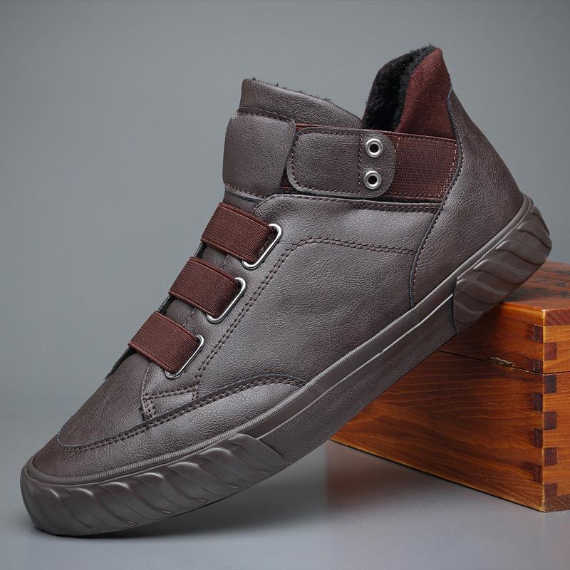 New Men's Fashion Shoes Black High Top Casual Shoes Men Wear-resisting Loafers Designer Leisure Vulcanized Shoes 2024