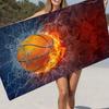 Cool New Basketball Ball Microfiber Printed Beach Towel Mountain Climbing Yoga Beach Swimming Running Absorbent Soft Towel