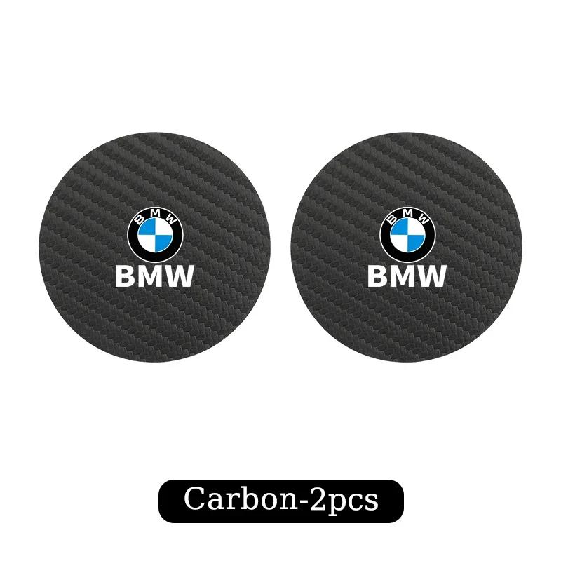 MQRE3 Hot 2025 Carbon Car Coaster Mat Interior Water Cup Pad Cushion For BMW X3 X5 M5 M3 E46 E90 E60 F10 E39 F30 E36 G30 E87 E70 E91 E
